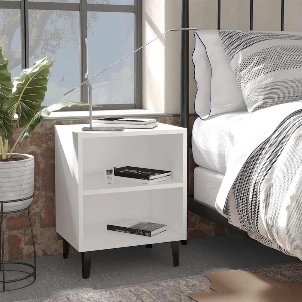 Vidaxl nachtkastjes 2 st met metalen poten 40x30x50 cm wit