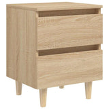Vidaxl nachtkastjes 2 st met houten poten 40x35x50cm sonoma eikenkleur