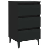 Vidaxl nachtkastje met metalen poten 40x35x69 cm zwart