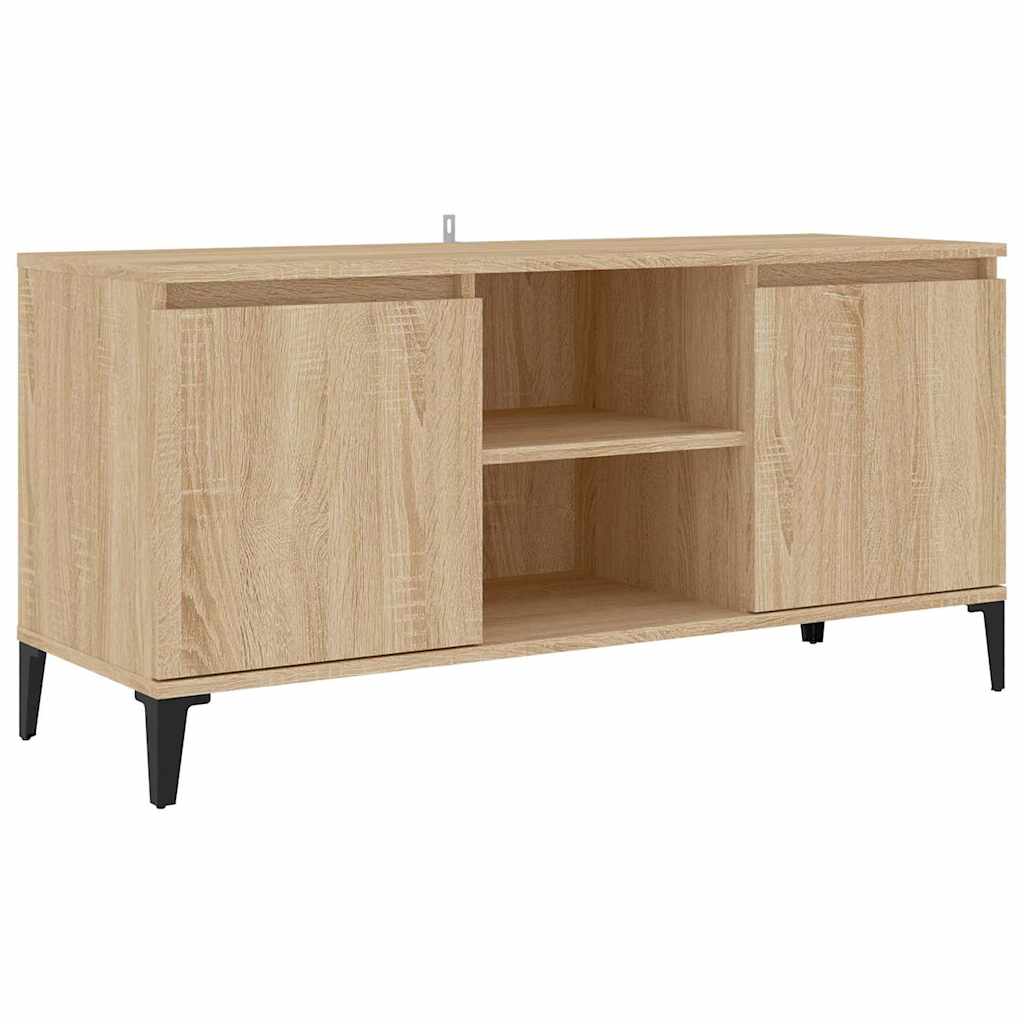 Vidaxl tv-meubel met metalen poten 103,5x35x50 cm sonoma eikenkleurig