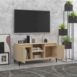 Vidaxl tv-meubel met metalen poten 103,5x35x50 cm sonoma eikenkleurig