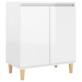 Vidaxl dressoir houten poten 60x35x70 cm bewerkt hout hoogglans wit