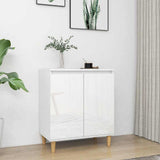 Vidaxl dressoir houten poten 60x35x70 cm bewerkt hout hoogglans wit