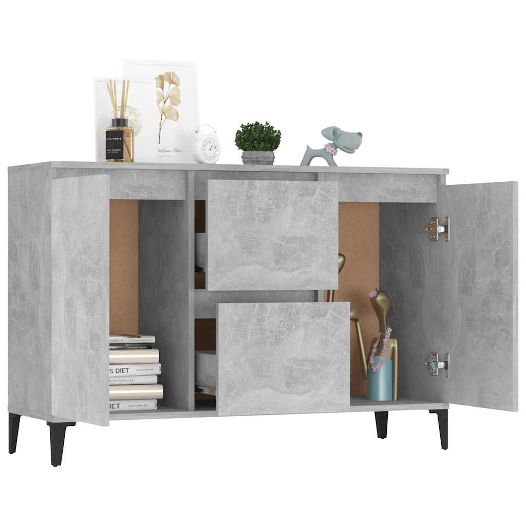 Vidaxl dressoir 102x35x70 cm bewerkt hout betongrijs