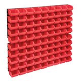 Vidaxxl ensemble de bacs de rangement 96 pièces avec panneaux muraux rouge et noir