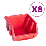 Vidaxxl ensemble de bacs de rangement 39 pièces avec panneaux muraux rouge et noir