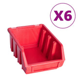 Vidaxxl ensemble de bacs de rangement 39 pièces avec panneaux muraux rouge et noir