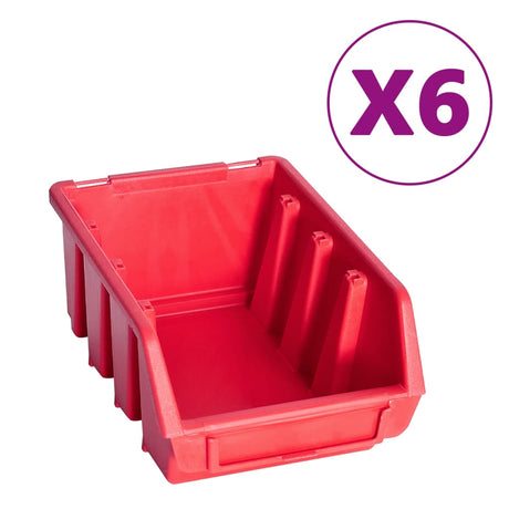 Vidaxxl ensemble de bacs de rangement 39 pièces avec panneaux muraux rouge et noir