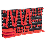 Ensemble de rangement Vidaxl 71 parties avec panneaux muraux rouges et noirs
