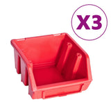VidaXL ensemble de bacs de rangement 34 pièces avec panneaux muraux rouge et noir
