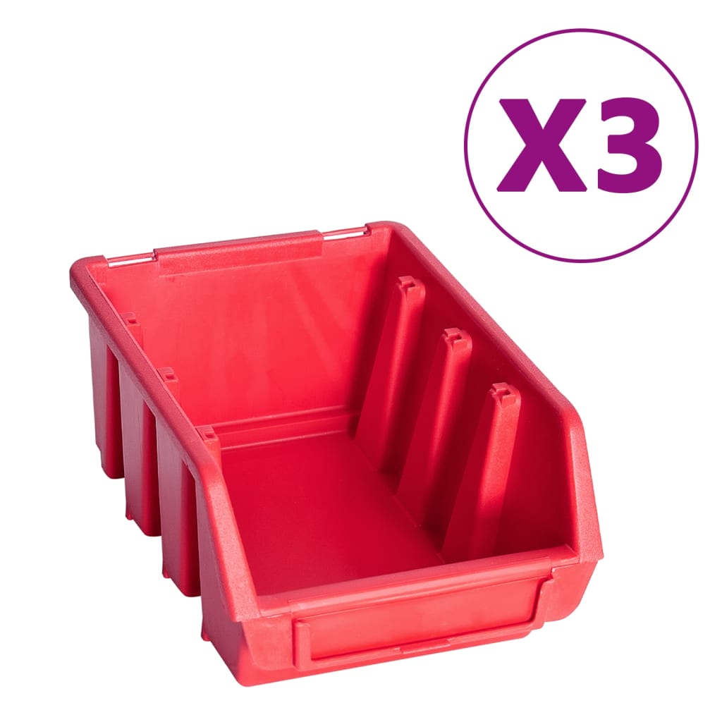 VidaXL ensemble de bacs de rangement 34 pièces avec panneaux muraux rouge et noir