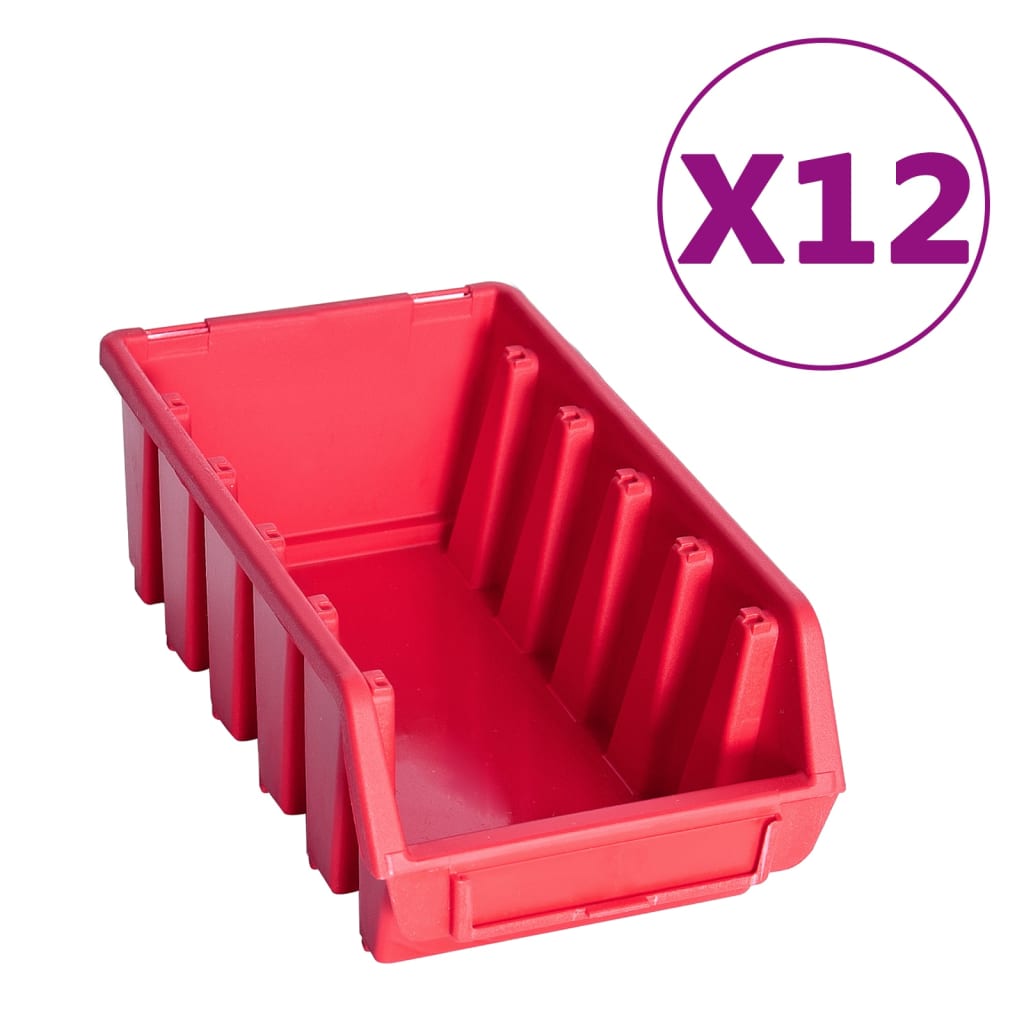 Vidaxx Ensemble de bacs de rangement 80 pièces avec panneaux muraux rouge et noir