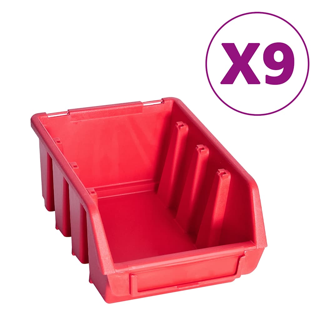 Ensemble de rangement Vidaxl 103 parties avec panneaux muraux rouges et noirs