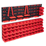 Ensemble de rangement Vidaxl 141 parties avec panneaux muraux rouges et noirs