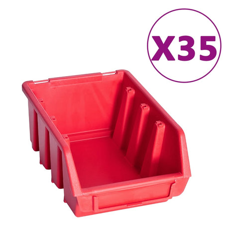 Ensemble de rangement Vidaxl 141 parties avec panneaux muraux rouges et noirs