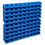 Vidaxxl ensemble de bacs de rangement 96 pièces avec panneaux muraux bleu et noir