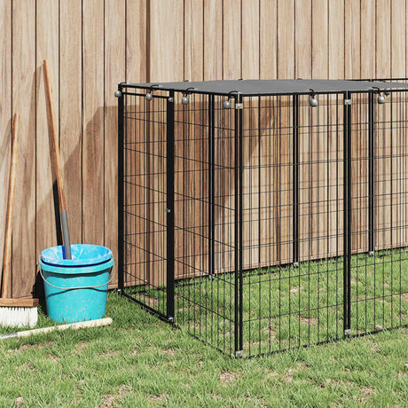 Vidaxl Dog Kennel 330x110x110 cm en acier noir