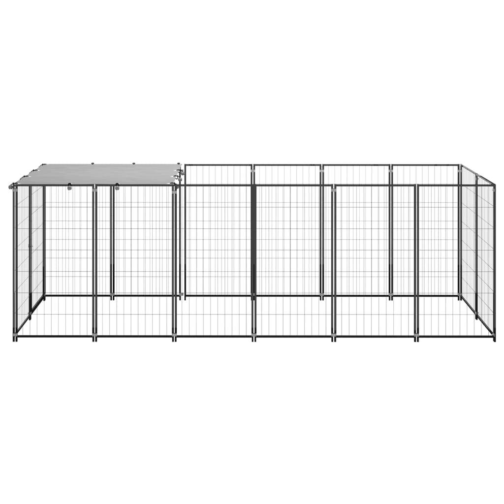 VidaXL Dog Kennel 330x110x110 cm Steel Black