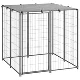Vidaxl Dog Kennel 110x110x110 cm en acier en argent coloré