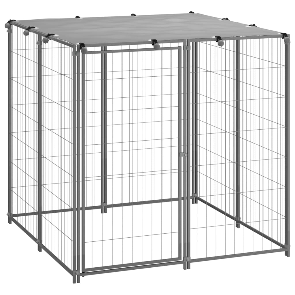 Vidaxl Dog Kennel 110x110x110 cm stalowy srebrny kolor