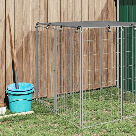 Vidaxl Dog Kennel 110x110x110 cm en acier en argent coloré