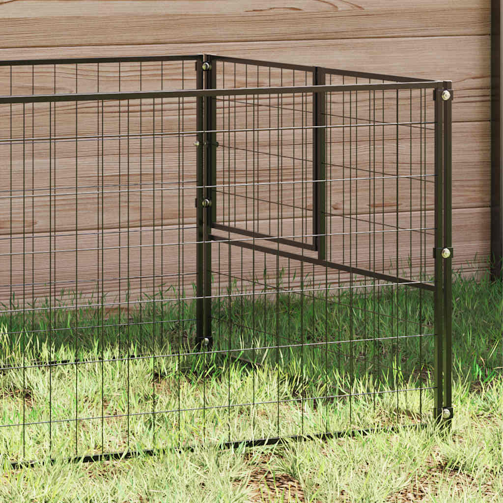 Vidaxl Dog Kennel 100x100x70 cm en acier noir