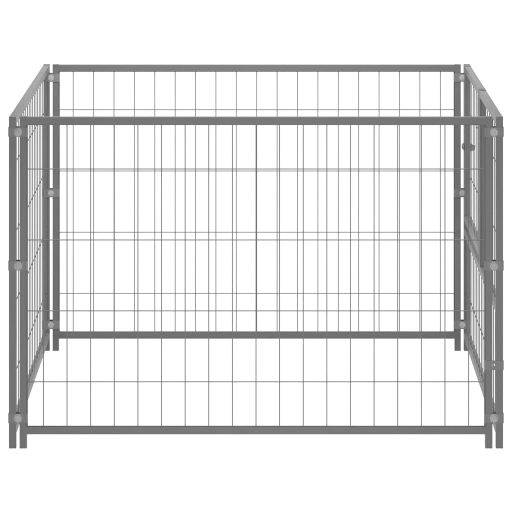 Vidaxl hondenkennel 100x100x70 cm staal zilverkleurig