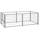 Vidaxl Dog Kennel 200x100x70 cm en acier en argent coloré