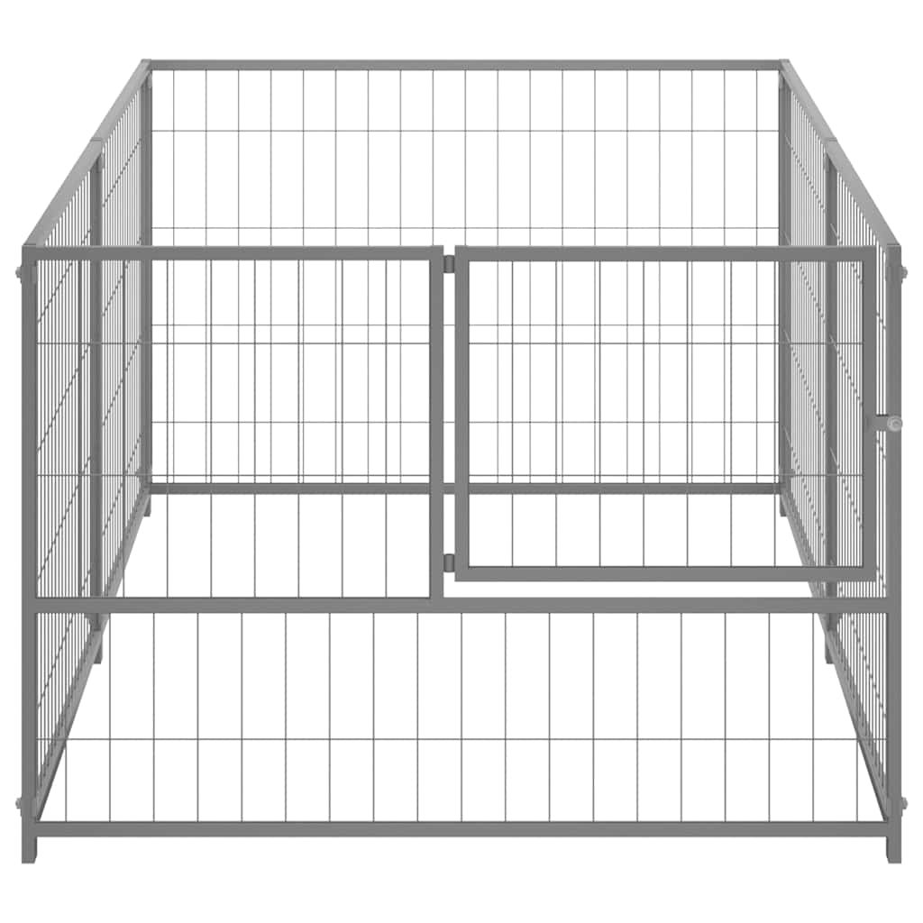 Vidaxl Dog Kennel 200x100x70 cm en acier en argent coloré