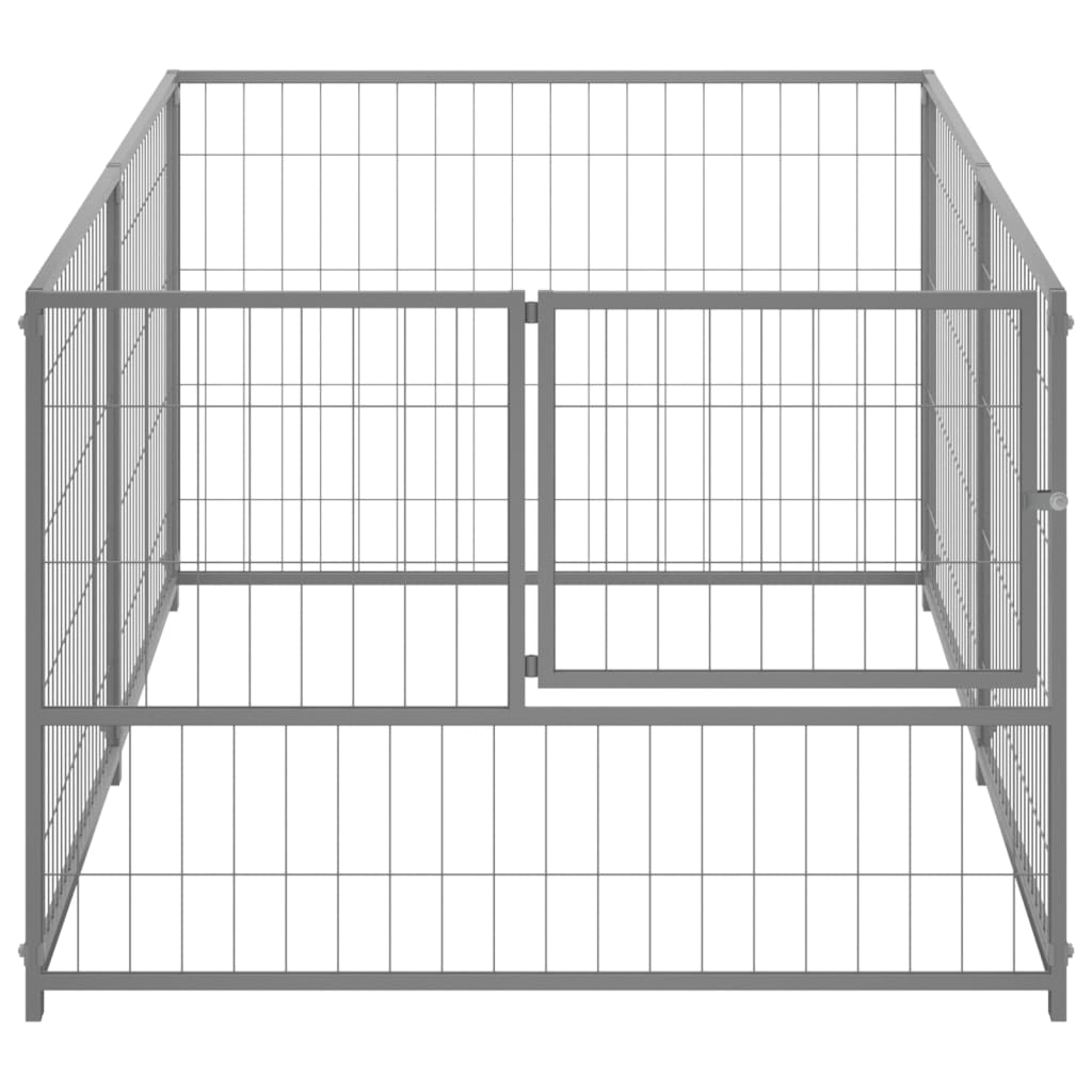 Vidaxl Hund Kennel 200x100x70 cm Stahl Silberfarbe