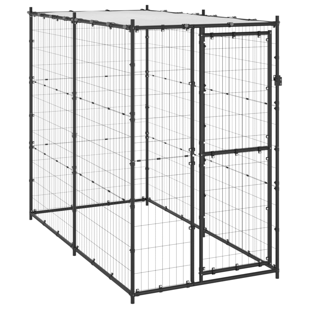 Vidaxl Dog Kennel per l'esterno con tetto 110x220x180 cm in acciaio