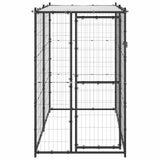 Vidaxl Chienne Kennel pour l'extérieur avec toit 110x220x180 cm en acier