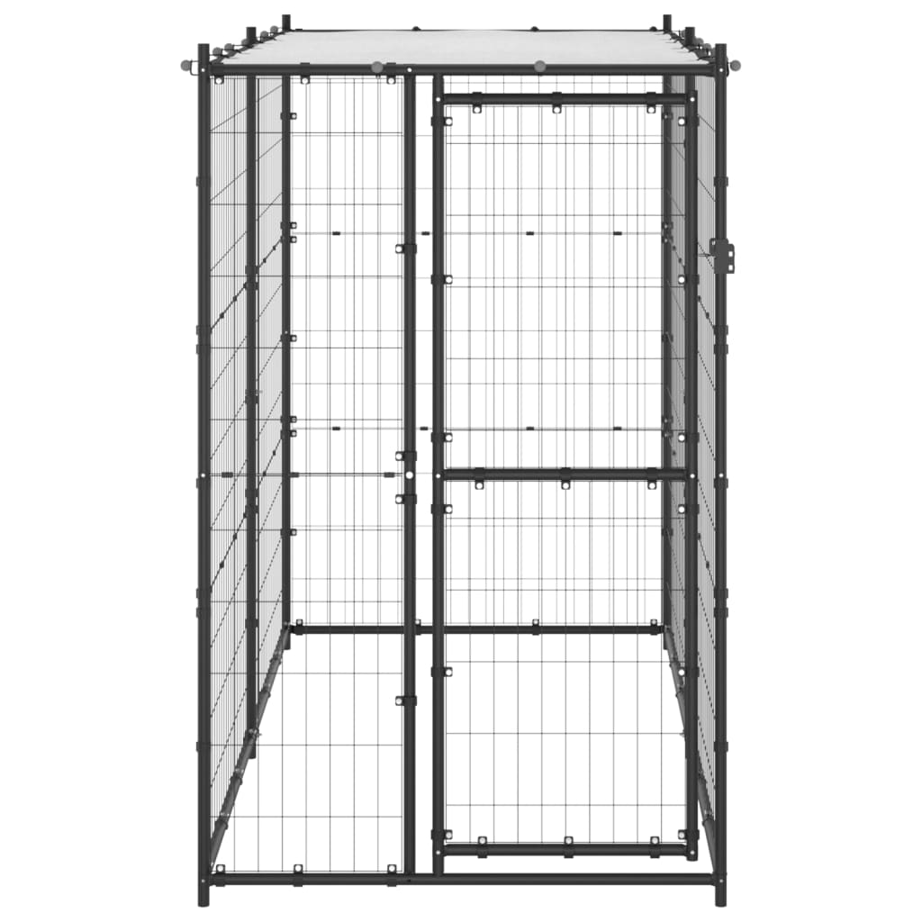 Vidaxl Dog Kennel per l'esterno con tetto 110x220x180 cm in acciaio