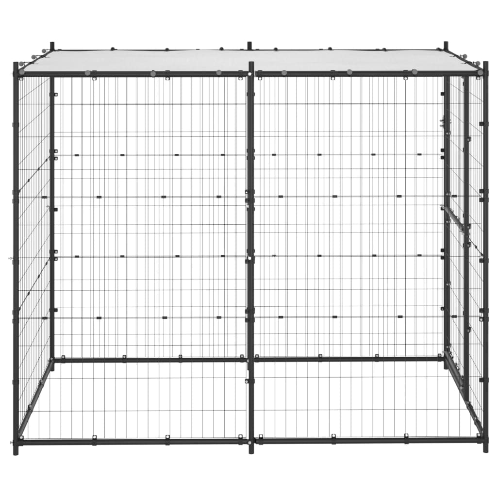 Vidaxl Dog Kennel per l'esterno con tetto 110x220x180 cm in acciaio