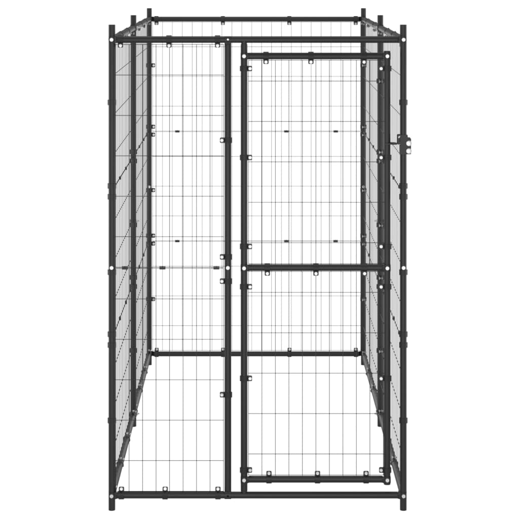 Vidaxl hundekennel for utenfor 110x220x180 cm stål