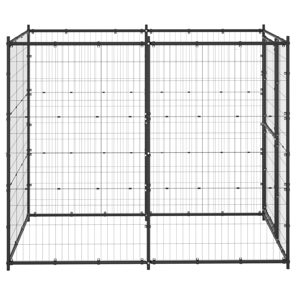 Vidaxl hundekennel for utenfor 110x220x180 cm stål