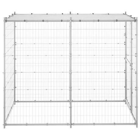 Vidaxl Chien Kennel à l'extérieur avec toit 110x220x180 cm en acier galvanisé