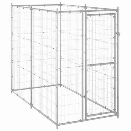 Vidaxl Dog Kennel pour l'extérieur de l'acier galvanisé 110x220x180 cm