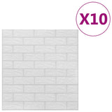 Vidaxl 3D fond d'écran auto-adhésif 10 st Brick White