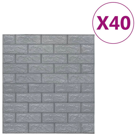 Vidaxl 3D fond d'écran auto-adhésif 40 st anthracite de couleur anthracite