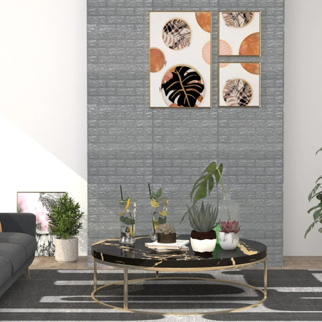 Vidaxl 3D fond d'écran auto-adhésif 40 st anthracite de couleur anthracite