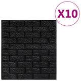 Vidaxl 3D fond d'écran auto-adhésif 10 st Brick Black