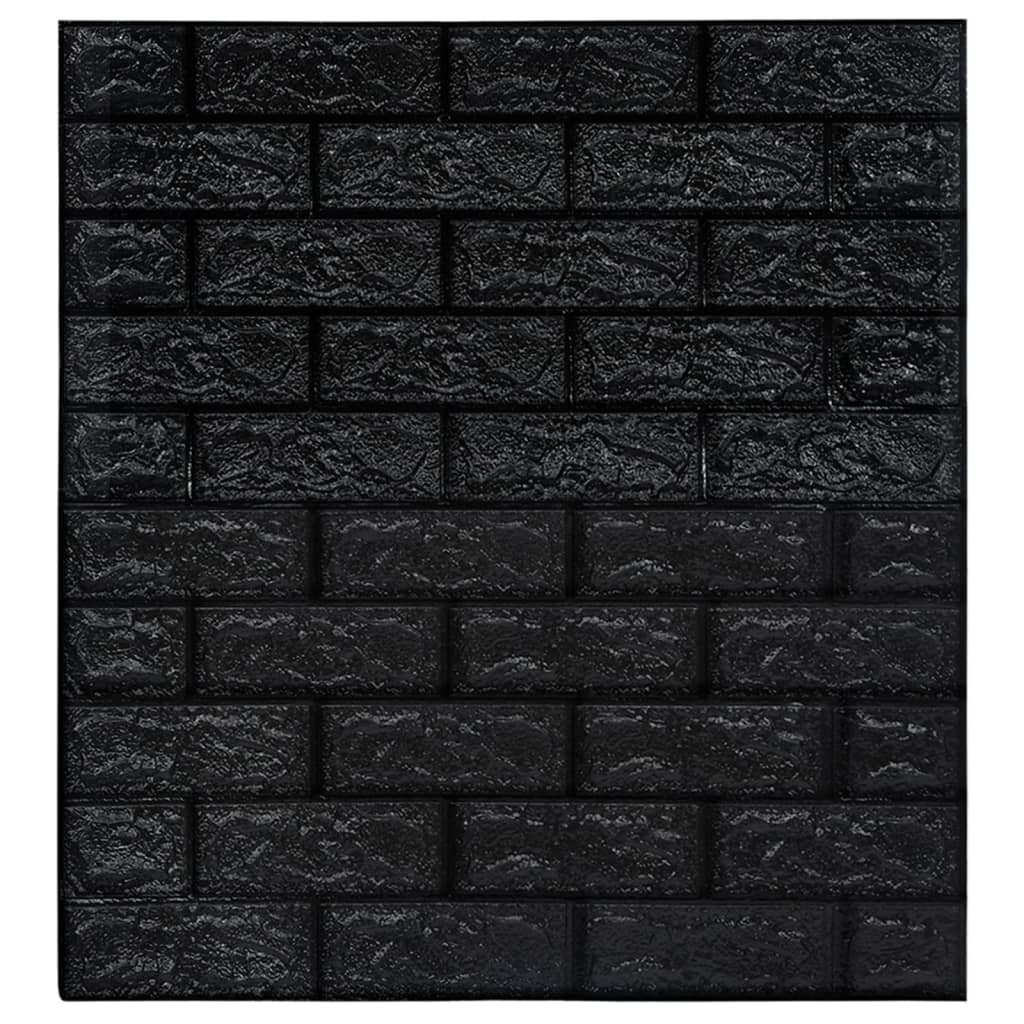 Vidaxl 3D fond d'écran auto-adhésif 40 st Brick Black