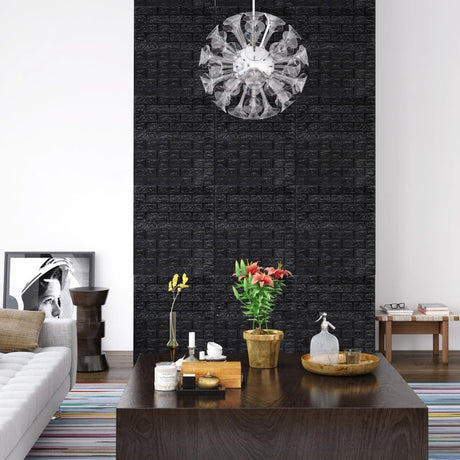 Vidaxl 3D fond d'écran auto-adhésif 40 st Brick Black