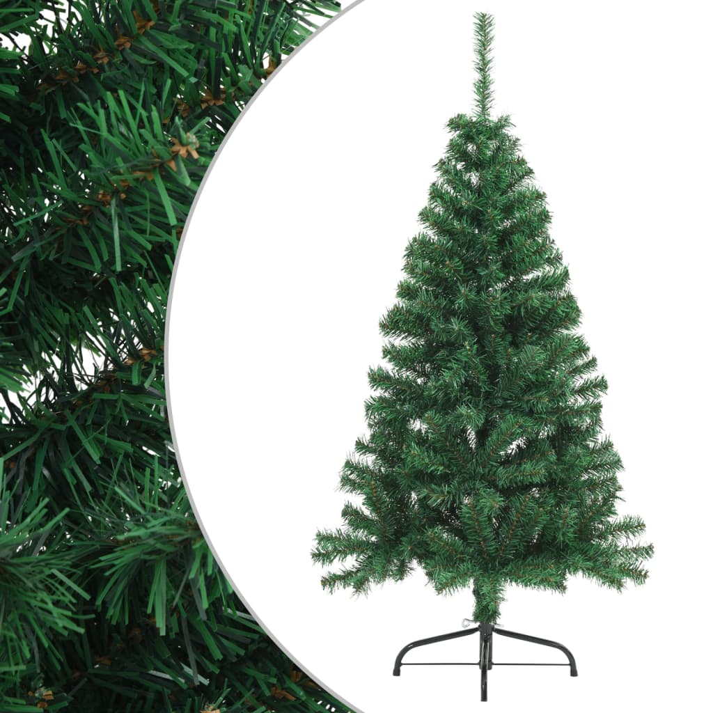 Vidaxl kunstkerstboom ze standardowym w połowie miną 120 cm pvc zielony