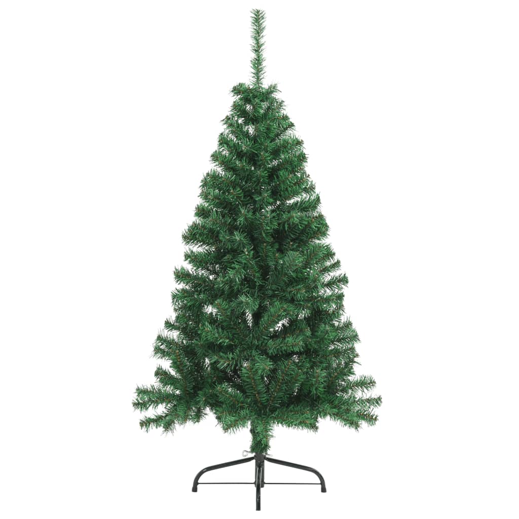 Vidaxl kunstkerstboom ze standardowym w połowie miną 120 cm pvc zielony