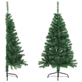 Vidaxl kunstkerstboom ze standardowym w połowie miną 120 cm pvc zielony