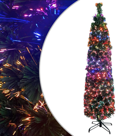 Vidaxl kunstkerstboom avec une fibre optique standard de 150 cm étroite