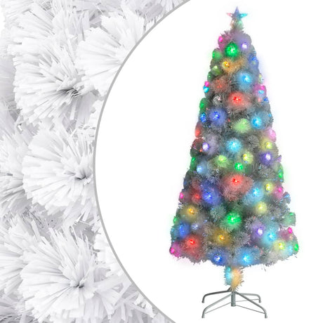 Vidaxl kunstkerstboom avec éclairage 150 cm fibre optique blanc