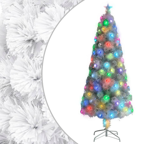 Vidaxl kunstkerstboom avec éclairage 210 cm fibre optique blanc